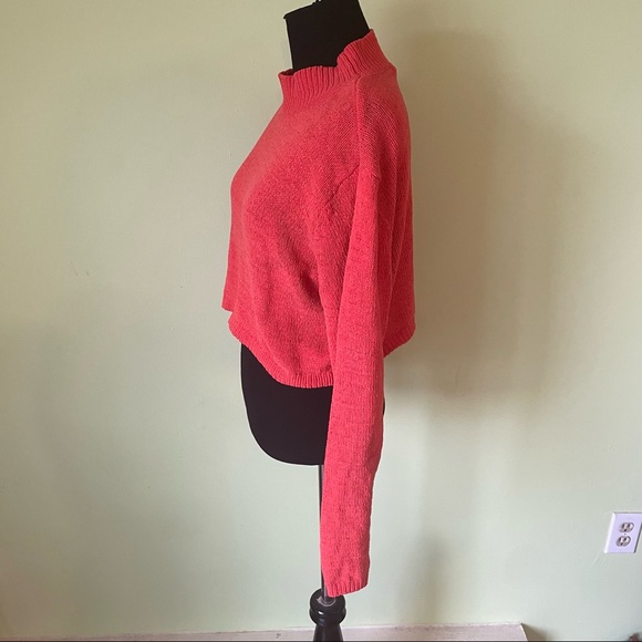 WILD FABLE ORANGE KNIT CROPPED LONG SLEEVE SWEATER SIZE XL - Picture 3 of 5